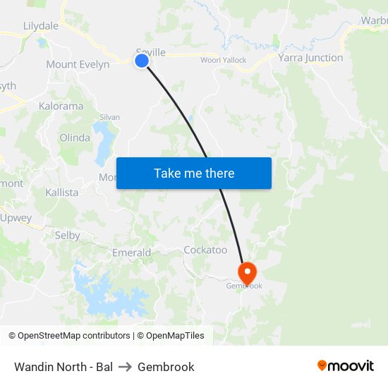 Wandin North - Bal to Gembrook map