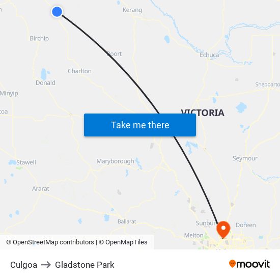 Culgoa to Gladstone Park map