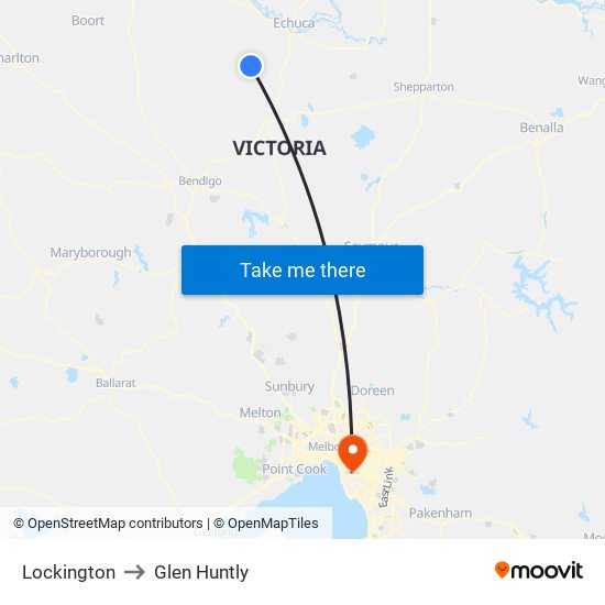 Lockington to Glen Huntly map