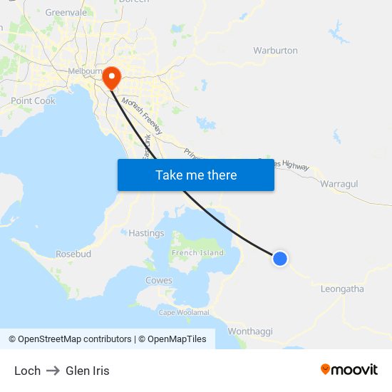 Loch to Glen Iris map