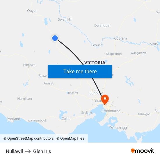 Nullawil to Glen Iris map