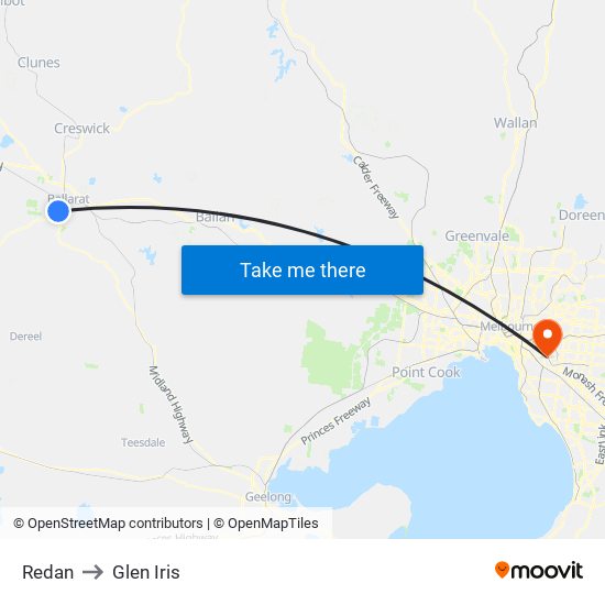 Redan to Glen Iris map