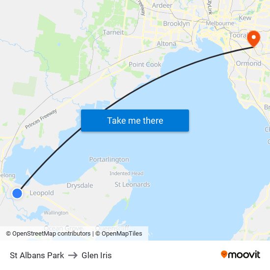 St Albans Park to Glen Iris map