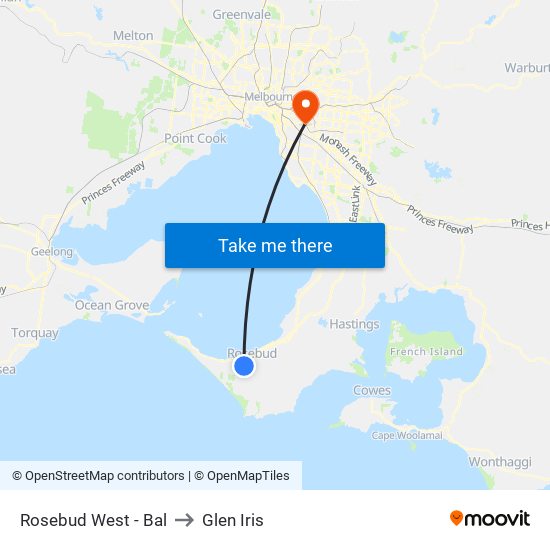 Rosebud West - Bal to Glen Iris map