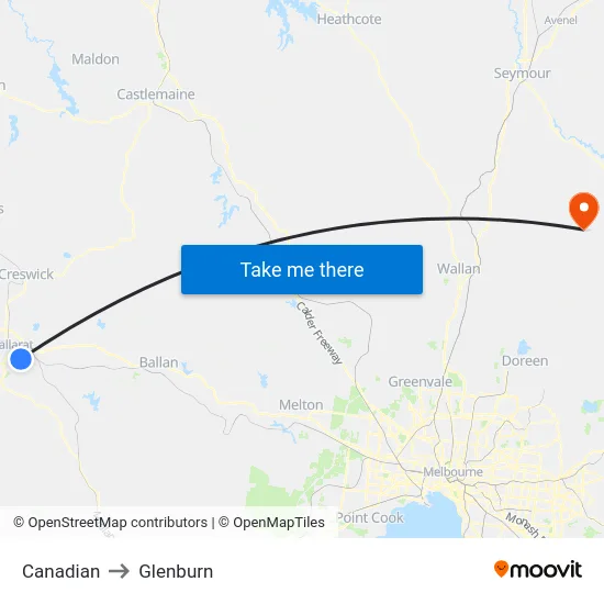 Canadian to Glenburn map