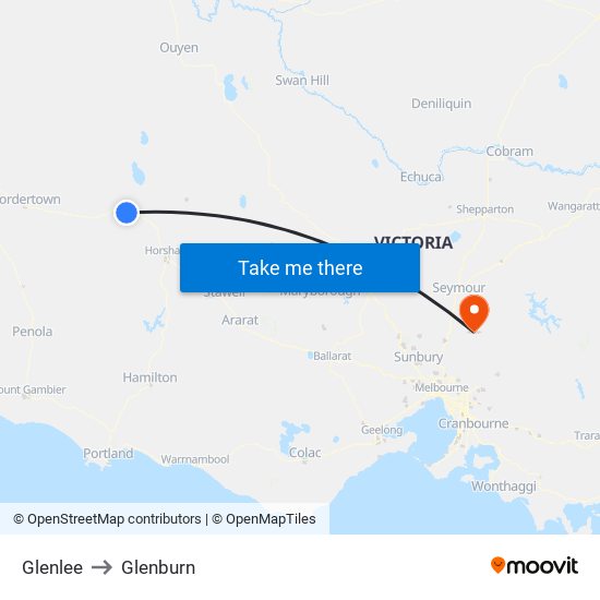 Glenlee to Glenburn map