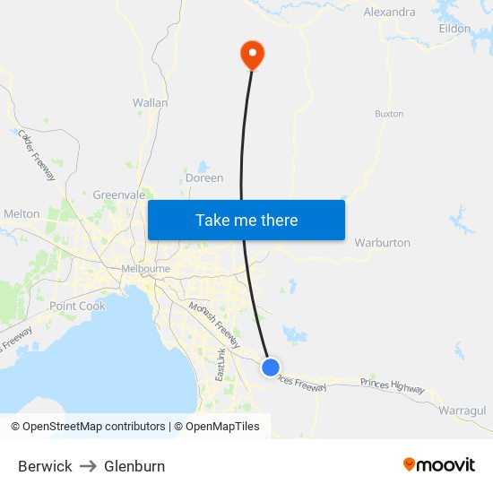 Berwick to Glenburn map