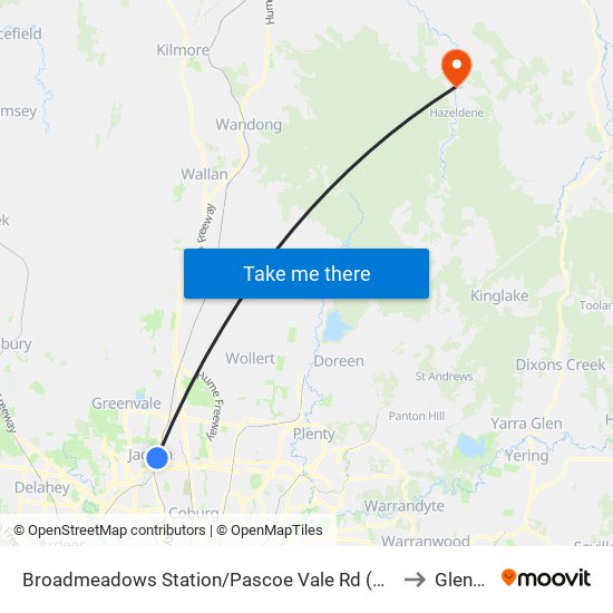 Broadmeadows Station/Pascoe Vale Rd (Broadmeadows) to Glenburn map