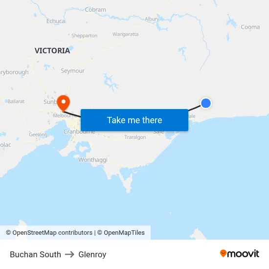 Buchan South to Glenroy map