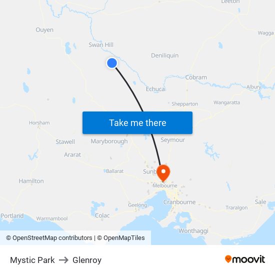 Mystic Park to Glenroy map