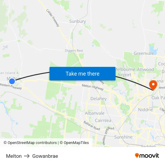 Melton to Gowanbrae map