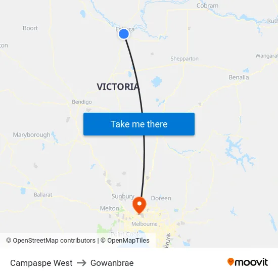 Campaspe West to Gowanbrae map