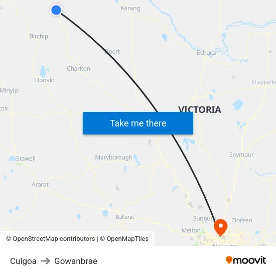 Culgoa to Gowanbrae map