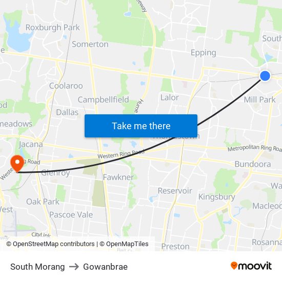 South Morang to Gowanbrae map