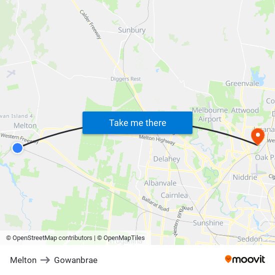 Melton to Gowanbrae map