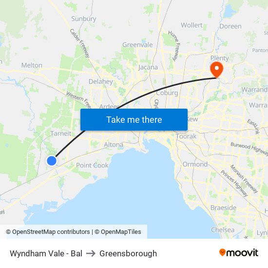 Wyndham Vale - Bal to Greensborough map