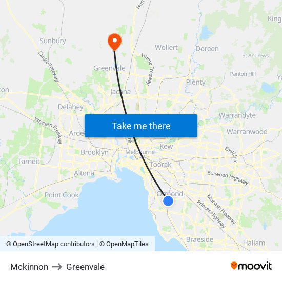 Mckinnon to Greenvale map
