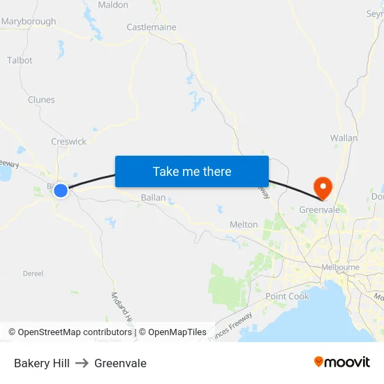 Bakery Hill to Greenvale map