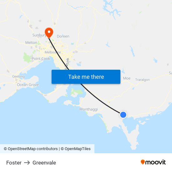Foster to Greenvale map