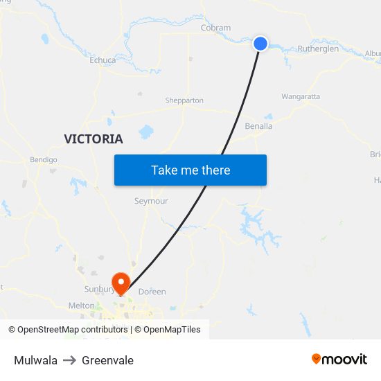 Mulwala to Greenvale map