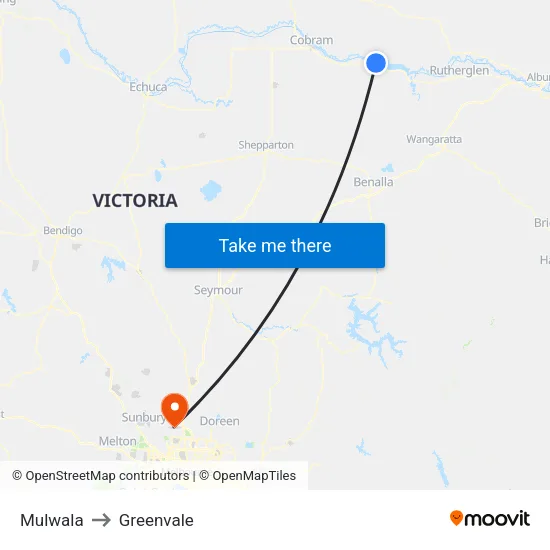 Mulwala to Greenvale map