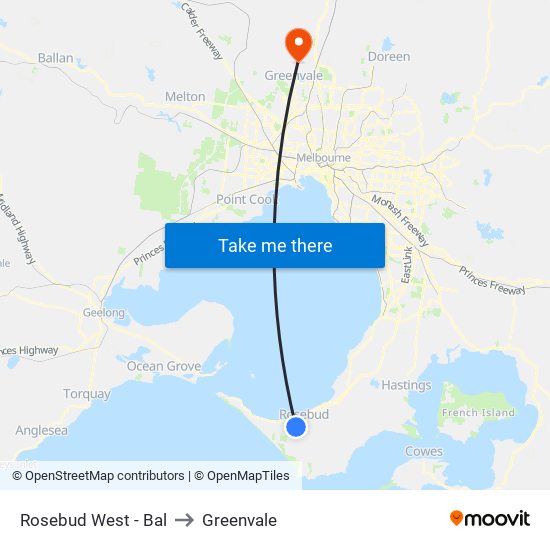 Rosebud West - Bal to Greenvale map