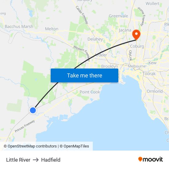 Little River to Hadfield map