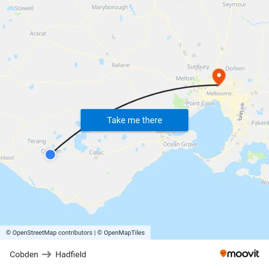 Cobden to Hadfield map