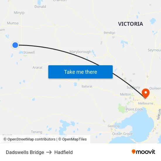 Dadswells Bridge to Hadfield map