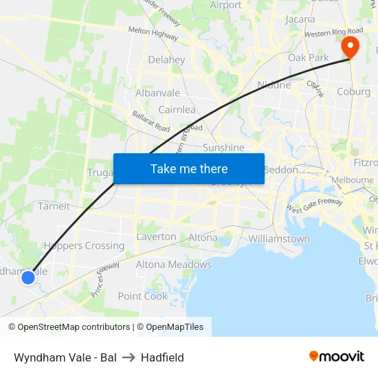 Wyndham Vale - Bal to Hadfield map