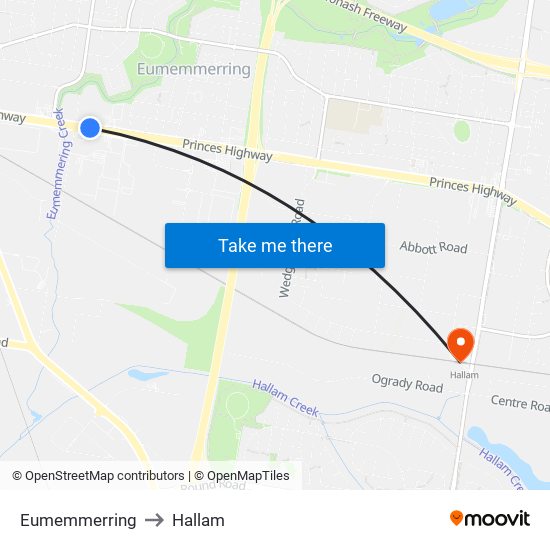 Eumemmerring to Hallam map