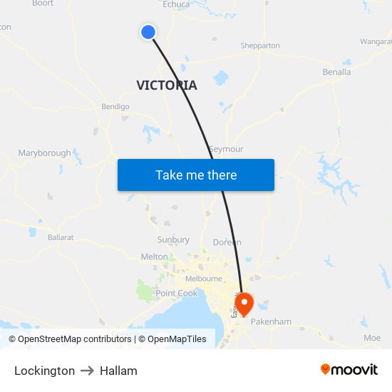 Lockington to Hallam map