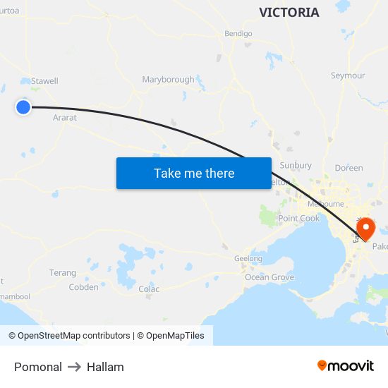 Pomonal to Hallam map