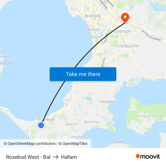 Rosebud West - Bal to Hallam map