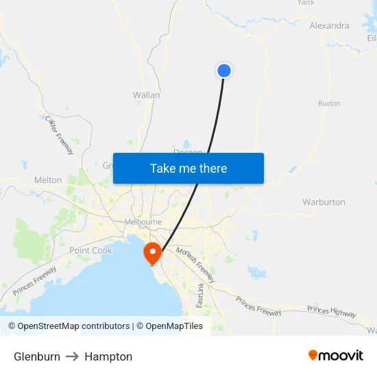Glenburn to Hampton map