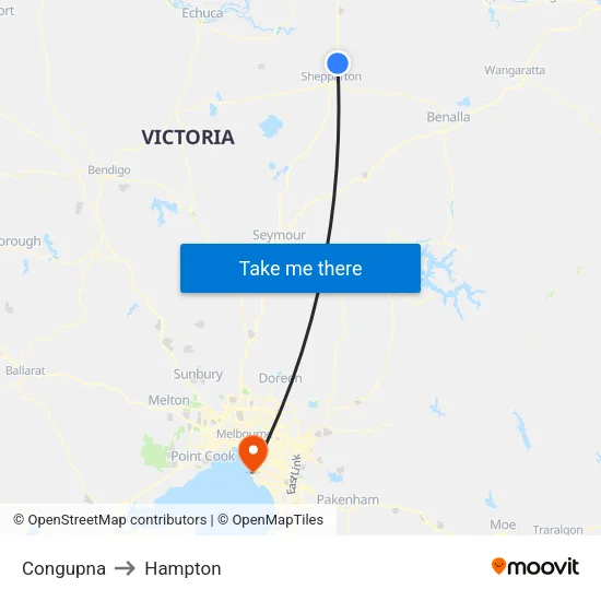 Congupna to Hampton map