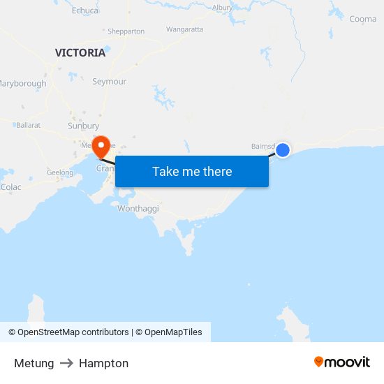 Metung to Hampton map