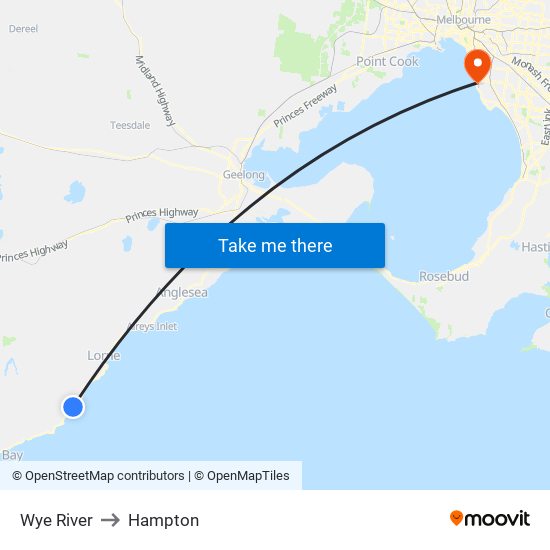 Wye River to Hampton map