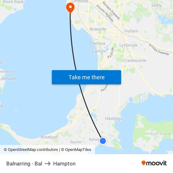 Balnarring - Bal to Hampton map