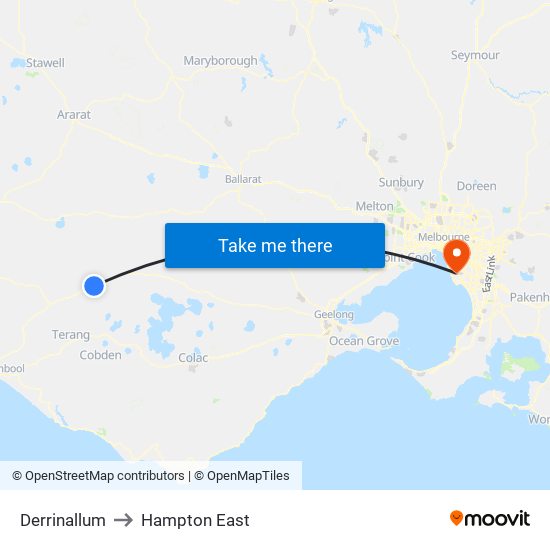 Derrinallum to Hampton East map