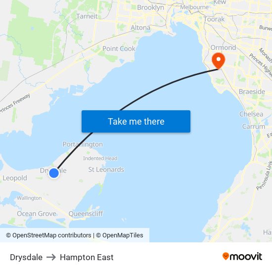 Drysdale to Hampton East map