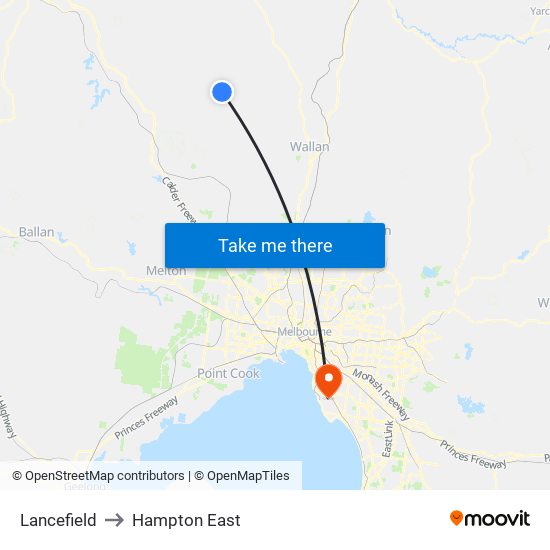 Lancefield to Hampton East map