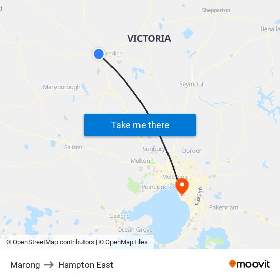 Marong to Hampton East map