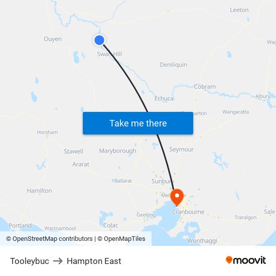 Tooleybuc to Hampton East map
