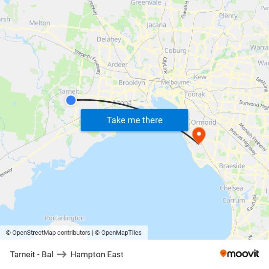 Tarneit - Bal to Hampton East map