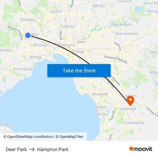 Deer Park to Hampton Park map