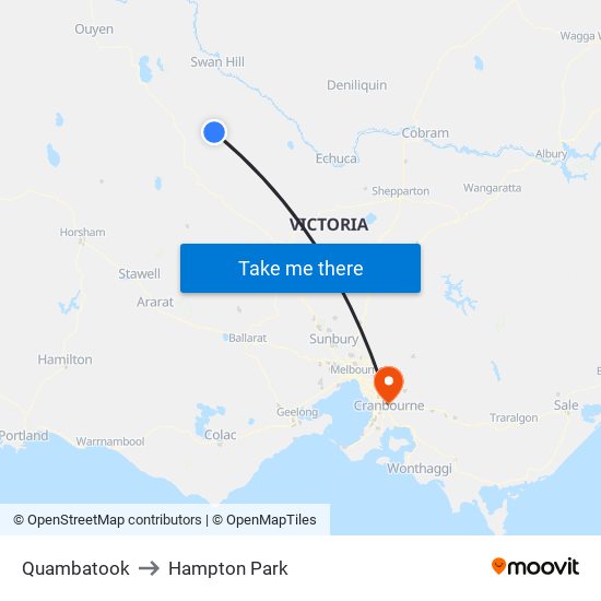 Quambatook to Hampton Park map