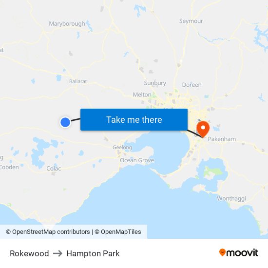 Rokewood to Hampton Park map