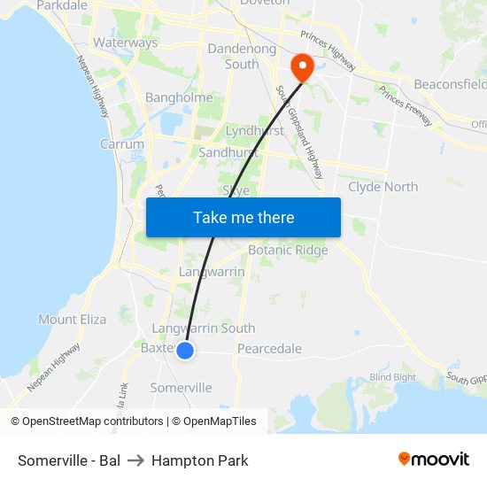 Somerville - Bal to Hampton Park map