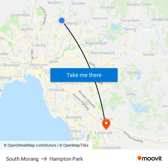 South Morang to Hampton Park map